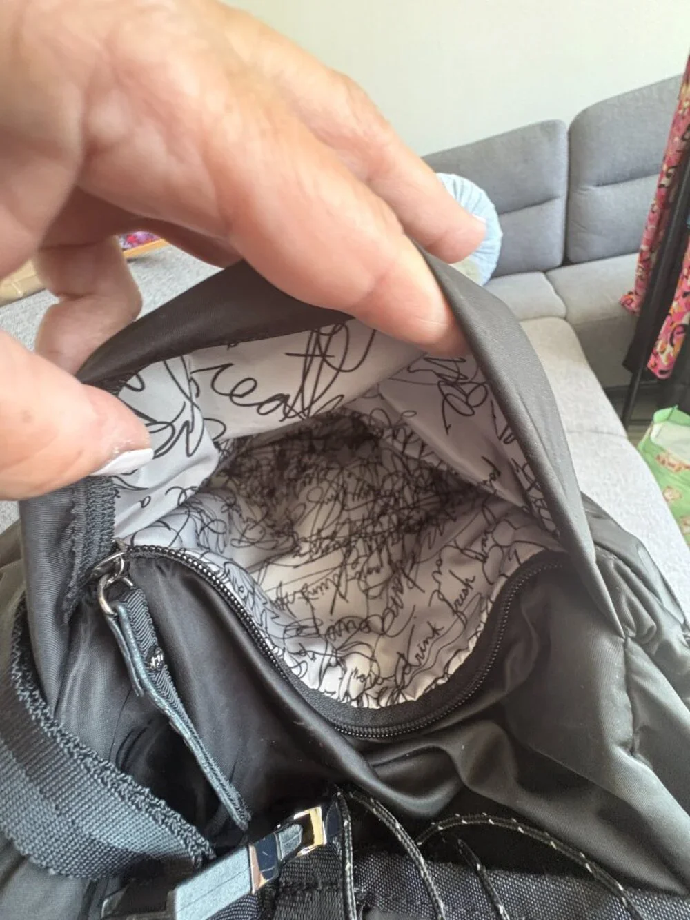 Lululemon Black Nylon Ruched Flap Backpack Multiple Pockets Retro 19